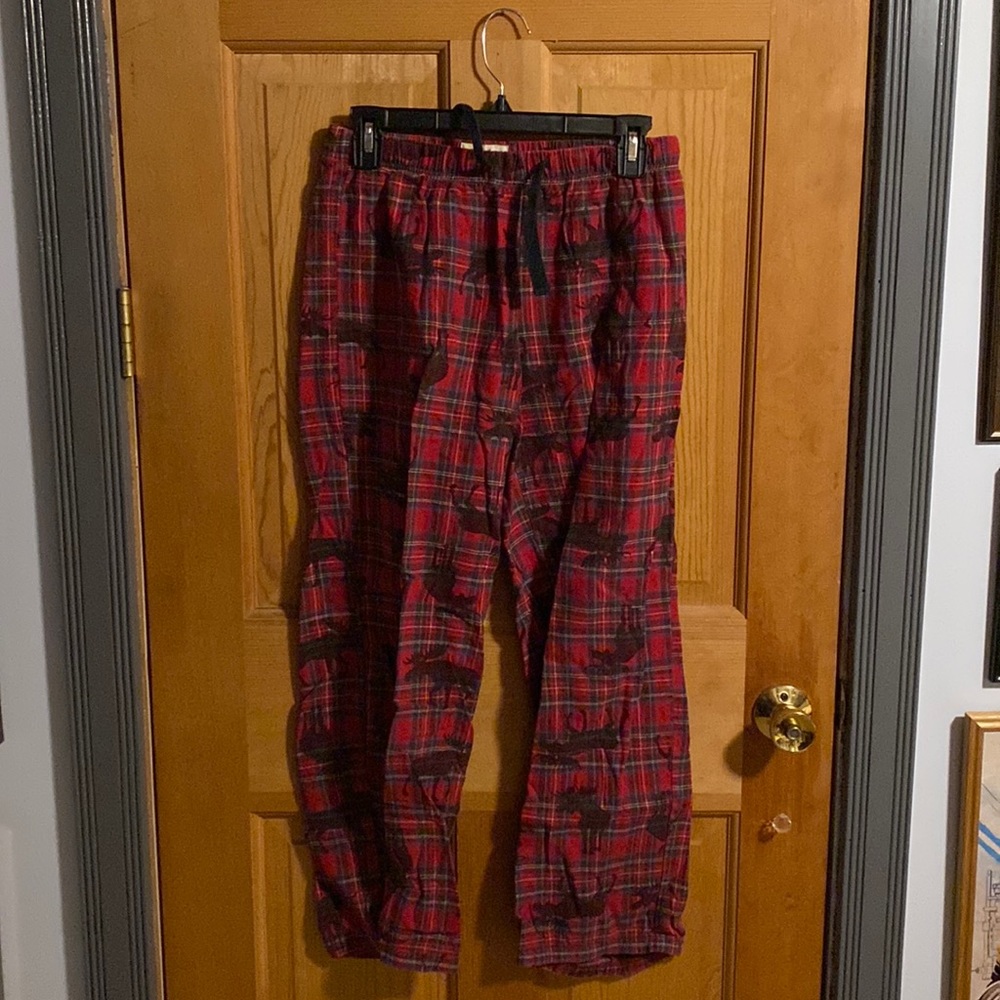 Moose print flannel pants
